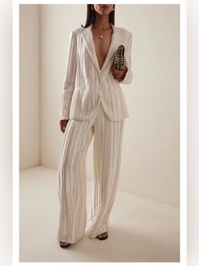 TWP Cream High-Rise Wide-Leg Silk Pants